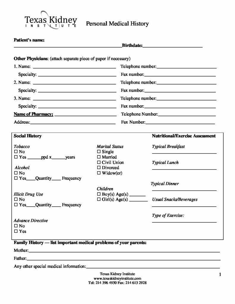 Personal%20Medical%20history%20Form_03-10-16.pdf - Texas Kidney Institute