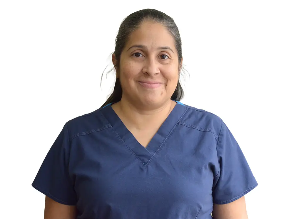 women in scrubs posing for headshot